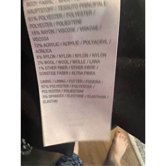 Susan Graver 1X Houndstooth Plaid Longline Peacoat Black White Academia Prep - Picture 15 of 16